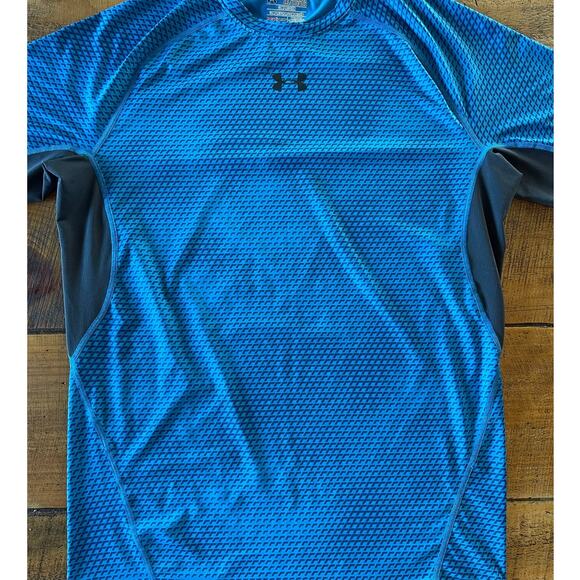 Mens Under Armour Blue‎ Short Sleeve Athleisure Compression Athletic Shirt 2XL - Picture 1 of 5